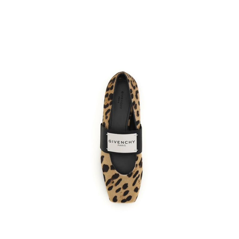 Givenchy Beige Calf Leather Bos Taurus Ballet Flats