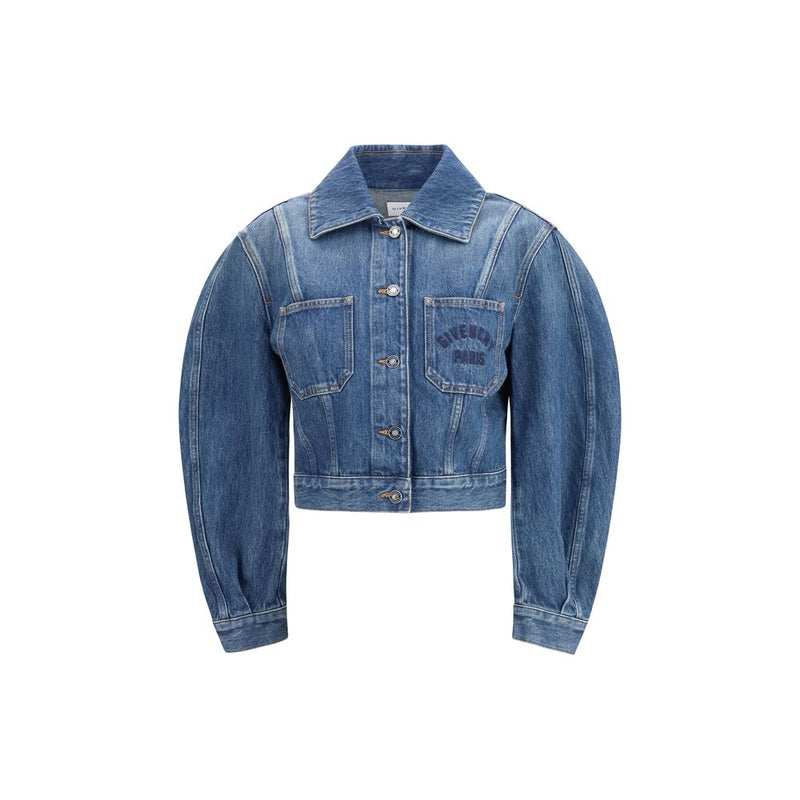 Givenchy Blue Cotton Denim Jacket - Stylish Cropped Design