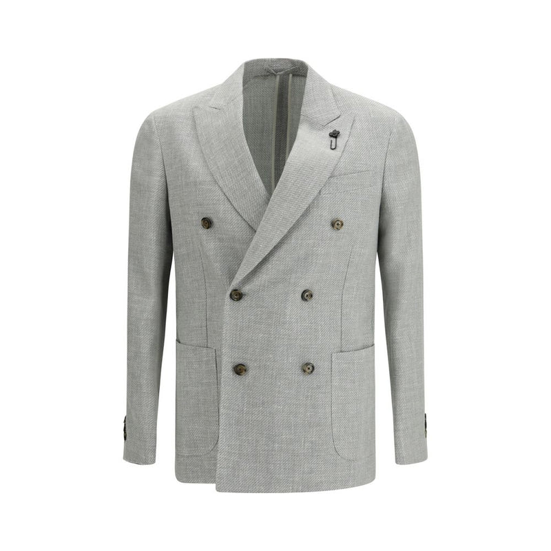 Lardini Bicolor Wool Blazer - Elegant Double-Breasted Design