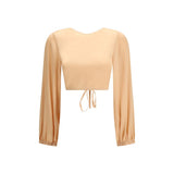 Kristina Ti Orange Silk Blouse - Élégante Conception à Col V