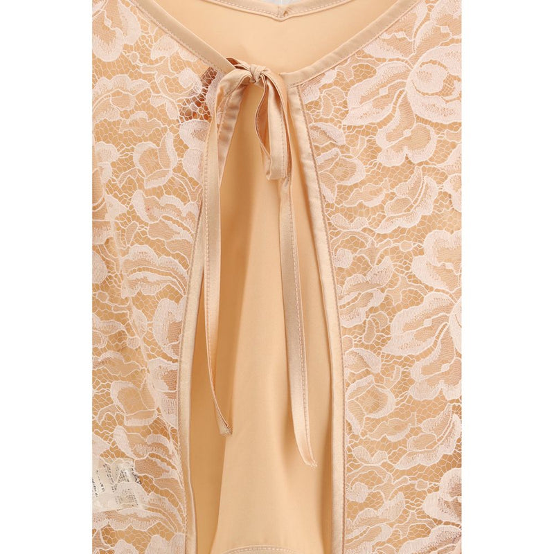 Kristina Ti Orange Silk Blouse - Elegant V-Neck Design