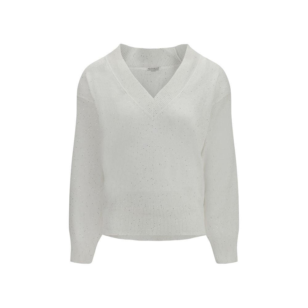 Brunello Cucinelli White Linen Sweatshirt for Women