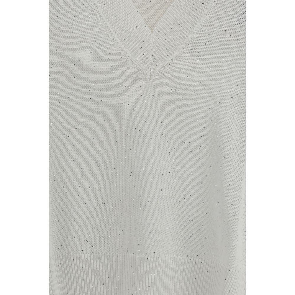 Brunello Cucinelli White Linen Sweatshirt for Women