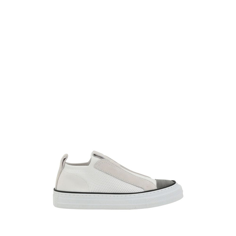 Brunello Cucinelli White Nylon Low Top Sneakers for Women