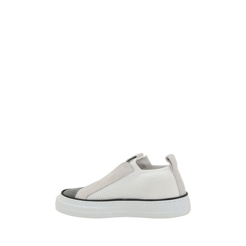 Brunello Cucinelli White Nylon Low Top Sneakers for Women