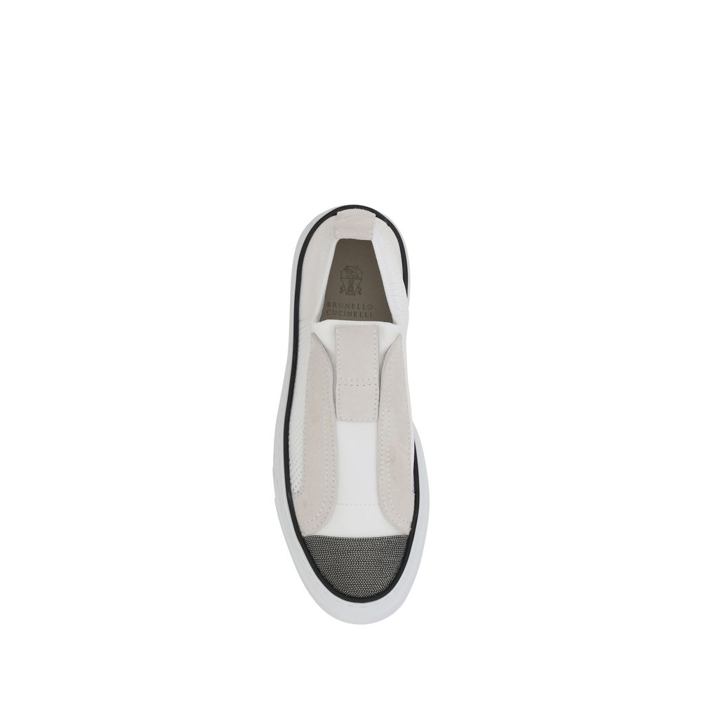 Brunello Cucinelli White Nylon Low Top Sneakers for Women