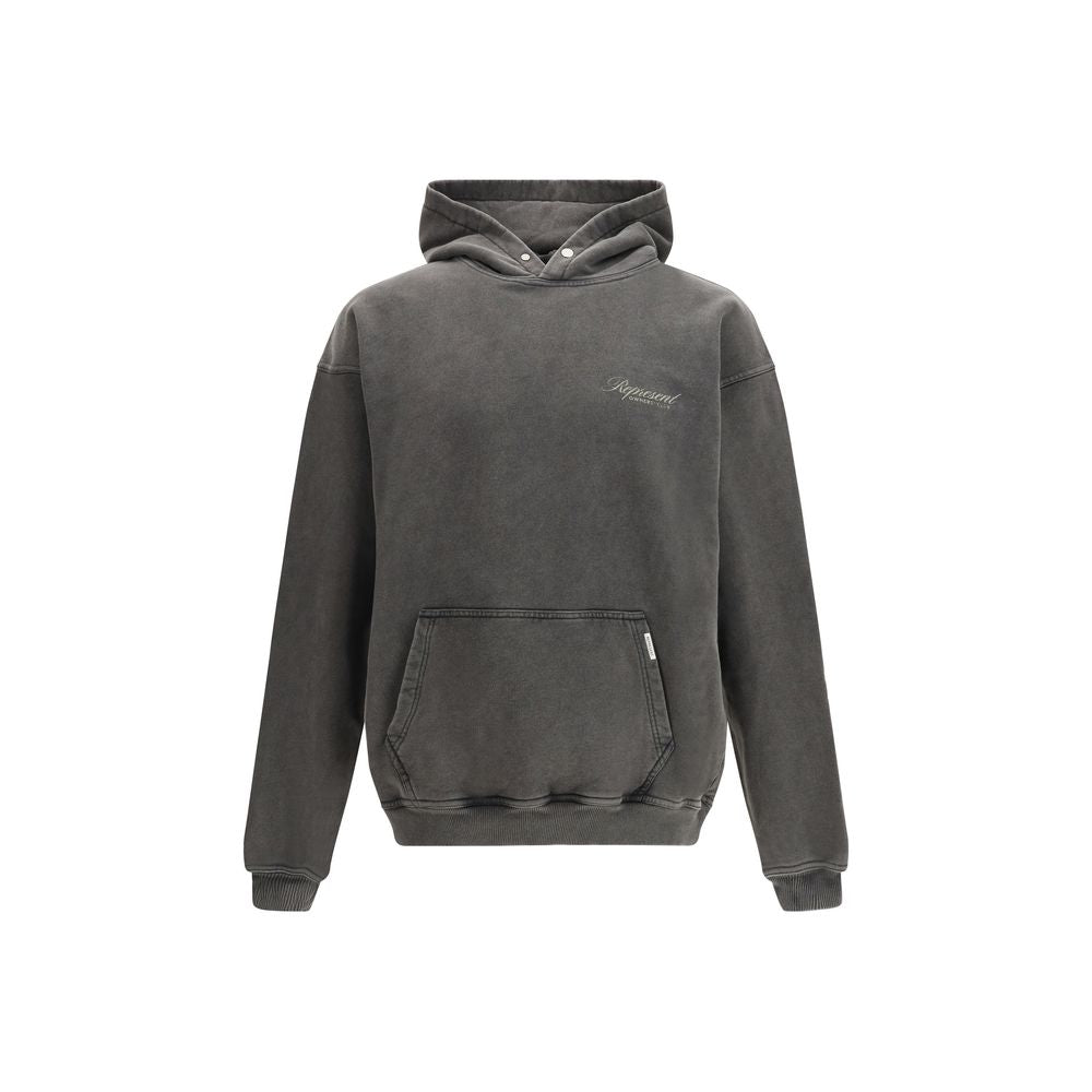 Represent Gray Cotton Sweatshirt with Iconic Monogram