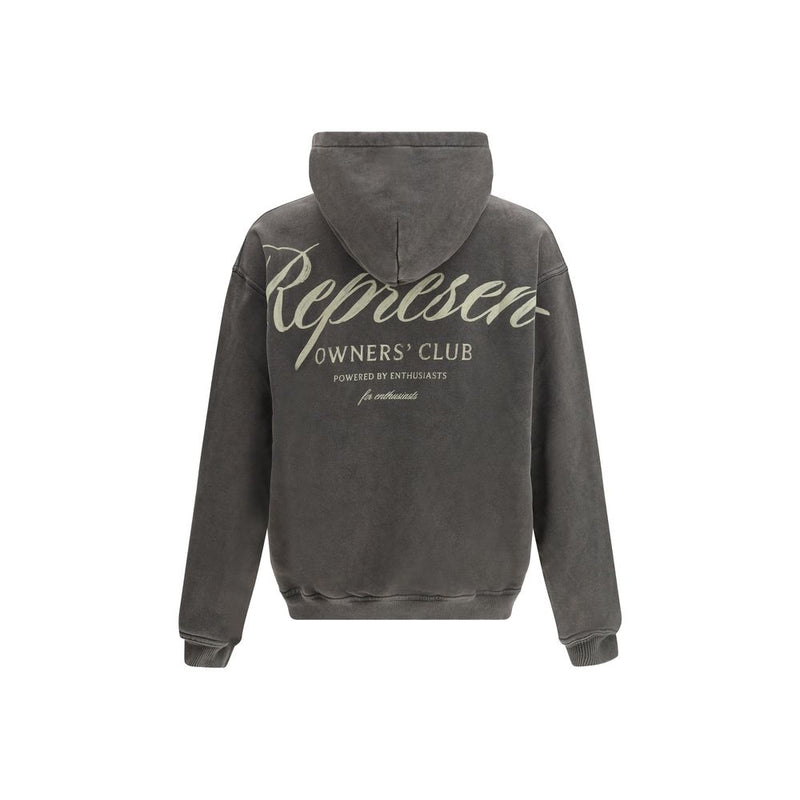 Represent Gray Cotton Sweatshirt with Iconic Monogram