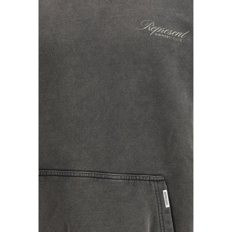 Represent Gray Cotton Sweatshirt with Iconic Monogram