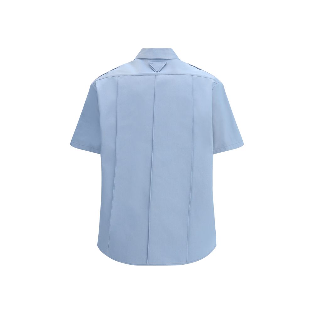 Prada Blue Cotton Shortsleeve Shirt for Women - Oversize Fit