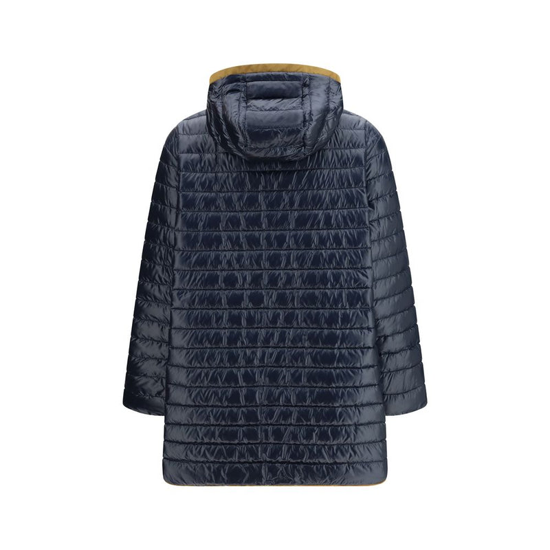 Herno Blue Polyamide Coat - Élégance Contemporaine