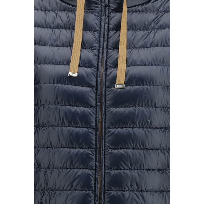 Herno Blue Polyamide Coat - Élégance Contemporaine
