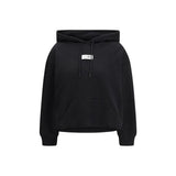 MM6 Black Cotton Hoodie - Minimalist Style for Everyday Comfort