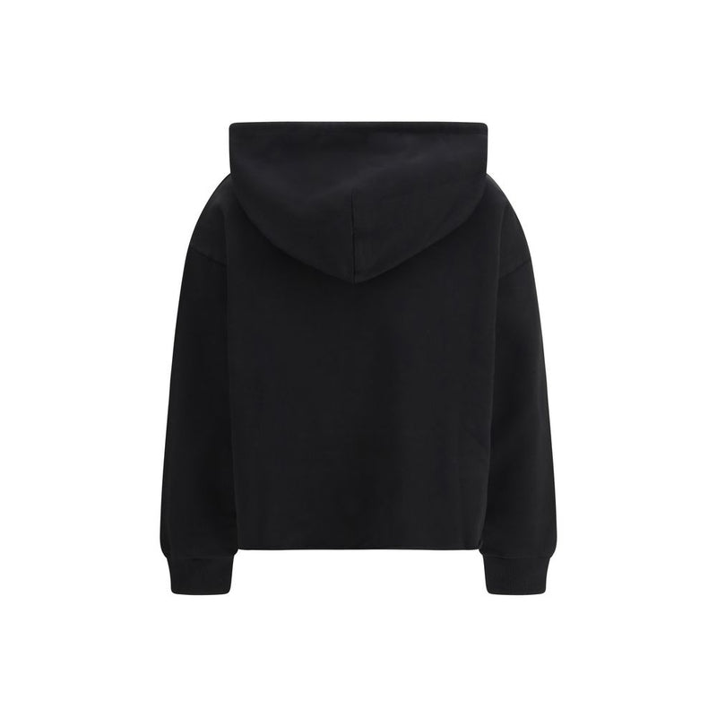 MM6 Black Cotton Hoodie - Minimalist Style for Everyday Comfort