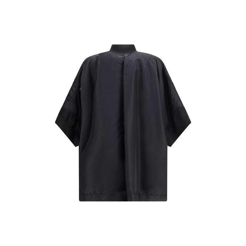 MM6 Black Polyamide Cloak - Stylish and Functional Outerwear