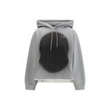 MM6 Gray Cotton Numeric Logo Spray Hoodie - Stylish Streetwear