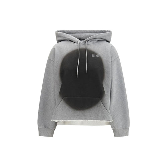 MM6 Gray Cotton Numeric Logo Spray Hoodie