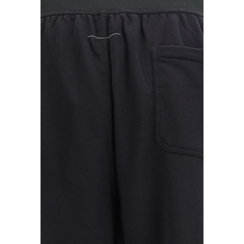 Pantalons de Sport en Coton Noir MM6