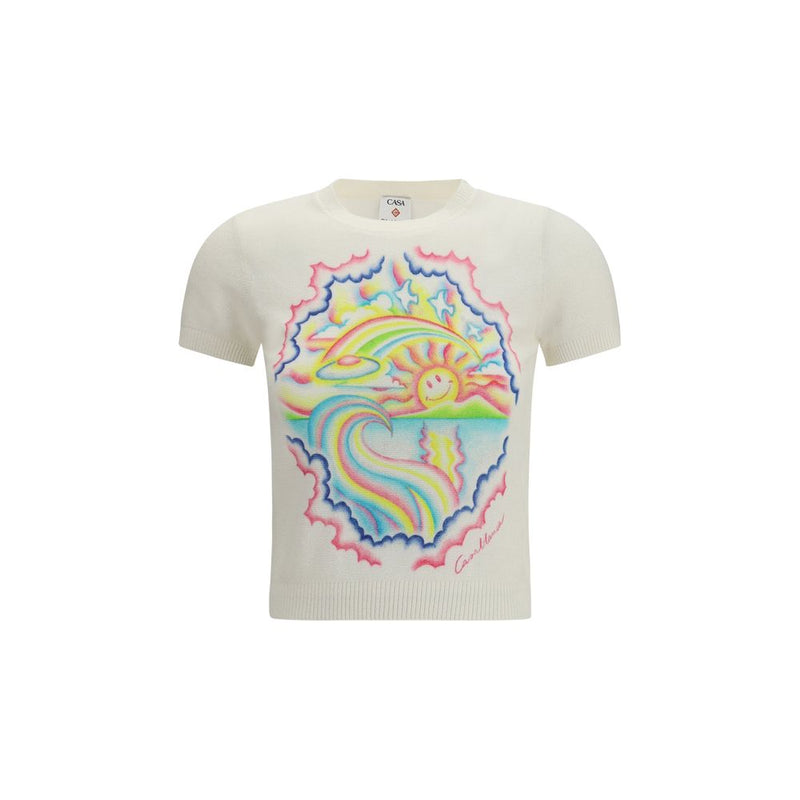 Casablanca Multicolor Cotton T-Shirt - Le Re Ve Ensoleille