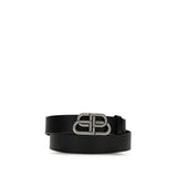Ceinture Balenciaga Bos Taurus en cuir de veau noir