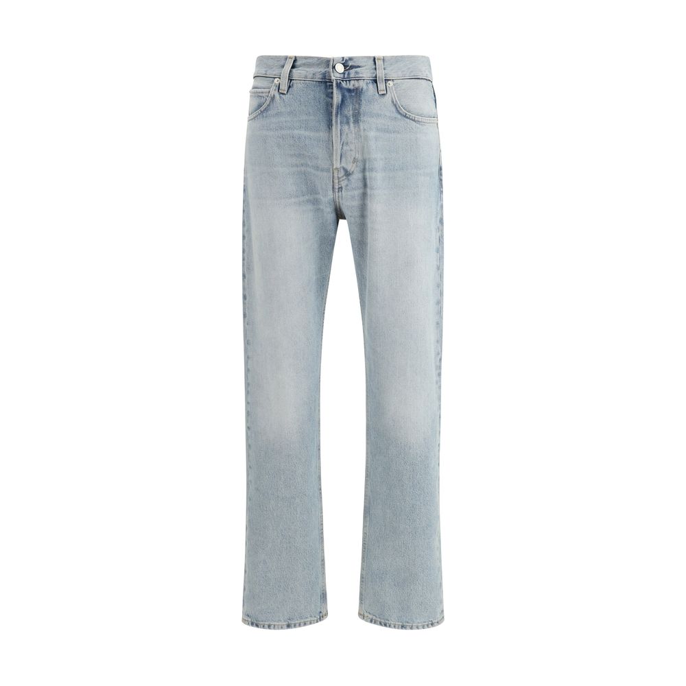 Haikure Blue Cotton Straight-Leg Jeans for Men