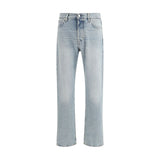 Haikure Blue Cotton Straight-Leg Jeans for Men
