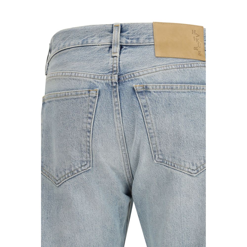 Haikure Blue Cotton Straight-Leg Jeans for Men