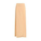 Kristina Ti Orange Silk Long Skirt - Élégance Intemporelle