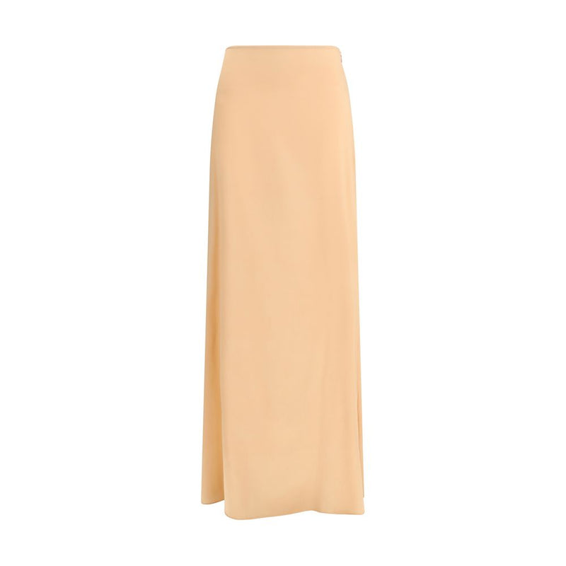 Kristina Ti Orange Silk Long Skirt - Élégance Intemporelle