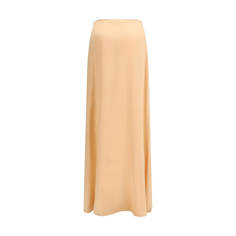 Kristina Ti Orange Silk Long Skirt - Élégance Intemporelle