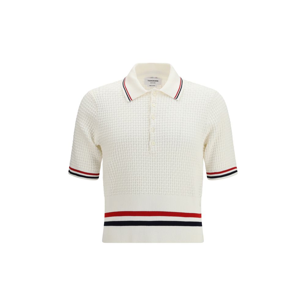 Thom Browne Wit Katoenen Poloshirt
