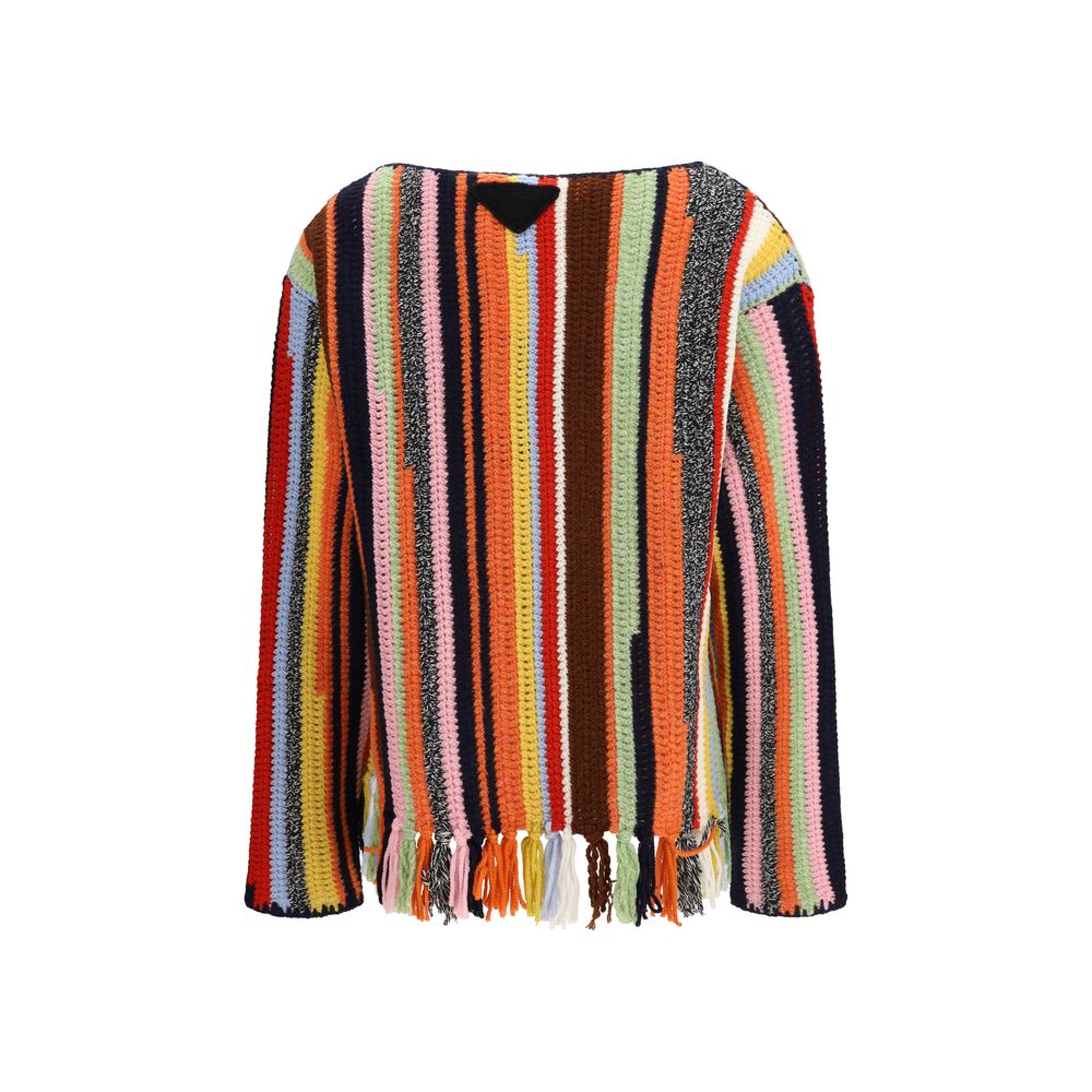 Sweat-shirt en laine multicolore Prada