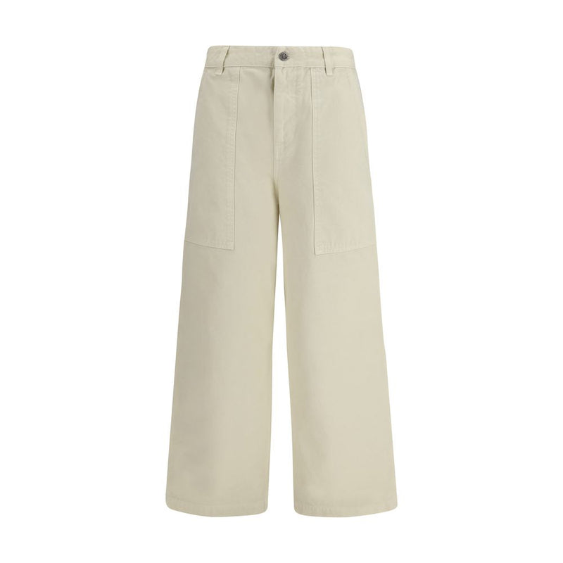 Moncler Beige Cotton Casual Pants for Women - Stylish & Comfortable