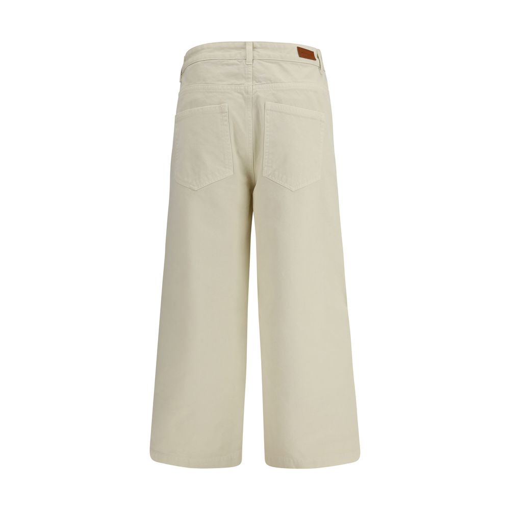 Moncler Beige Cotton Casual Pants for Women - Stylish & Comfortable