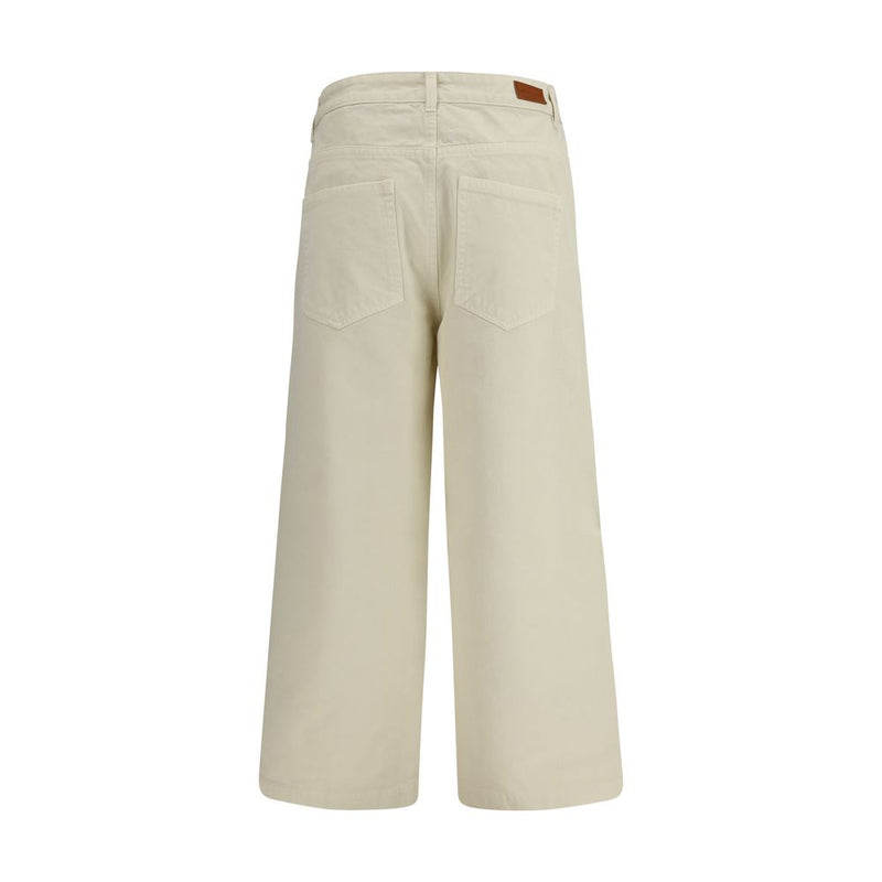 Moncler Beige Cotton Casual Pants for Women - Stylish & Comfortable