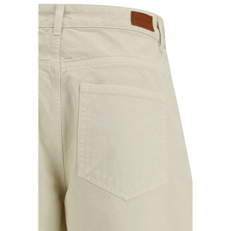 Moncler Beige Cotton Casual Pants for Women - Stylish & Comfortable