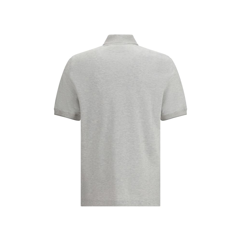 Brunello Cucinelli Gray Cotton Polo Shirt for Men