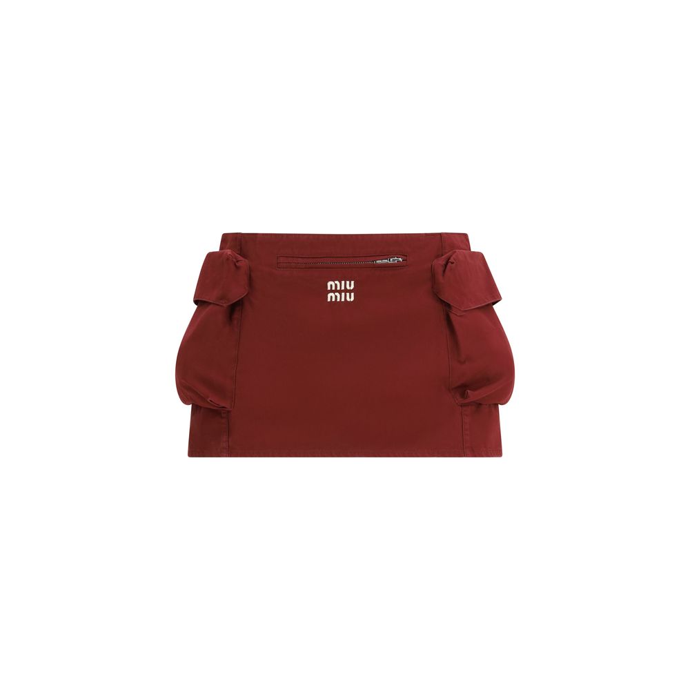 Miu Miu Bordeaux Cotton Mini Skirt - Stylish & Versatile