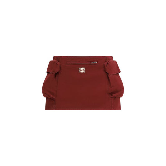 Miu Miu Bordeaux Cotton Mini Skirt - Stylish & Versatile