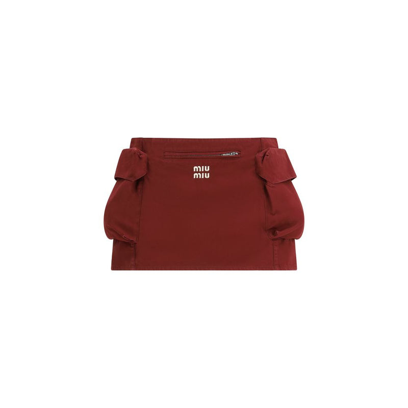 Miu Miu Bordeaux Cotton Mini Skirt - Stylish & Versatile