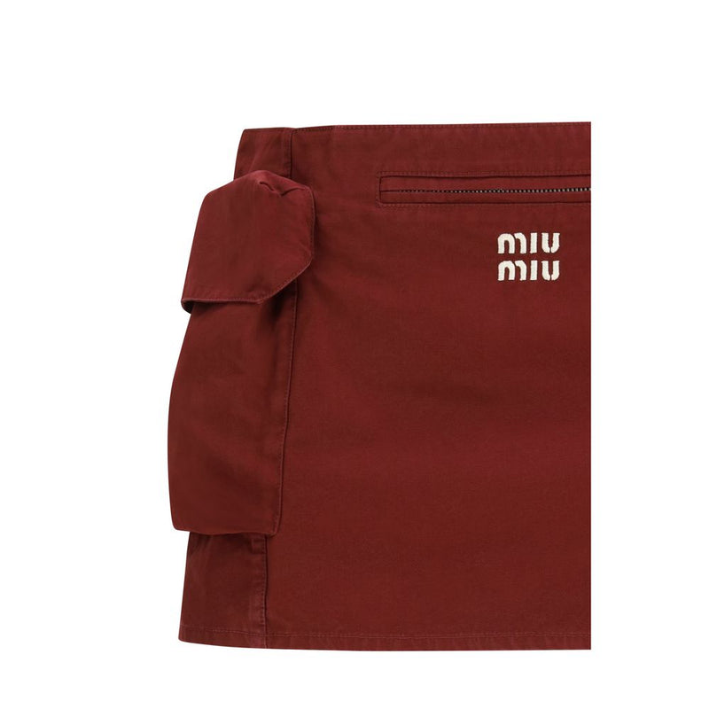 Miu Miu Bordeaux Cotton Mini Skirt - Stylish & Versatile