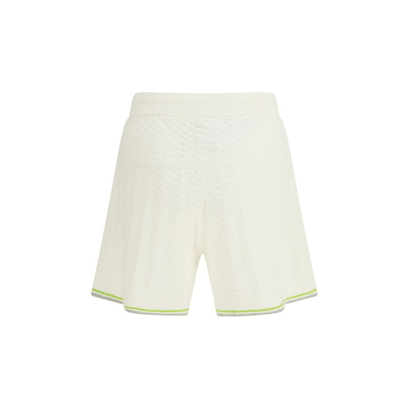 Casablanca witte katoenen Bermuda shorts