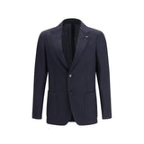 Lardini Blue Fleece Wool Blazer - Roma Model