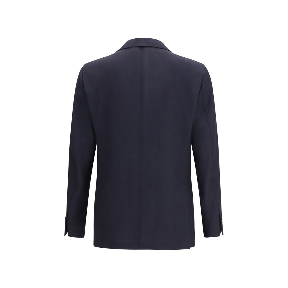 Lardini Blue Fleece Wool Blazer - Roma Model