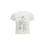 MM6 White Cotton T-Shirt with Graphic Print for Women