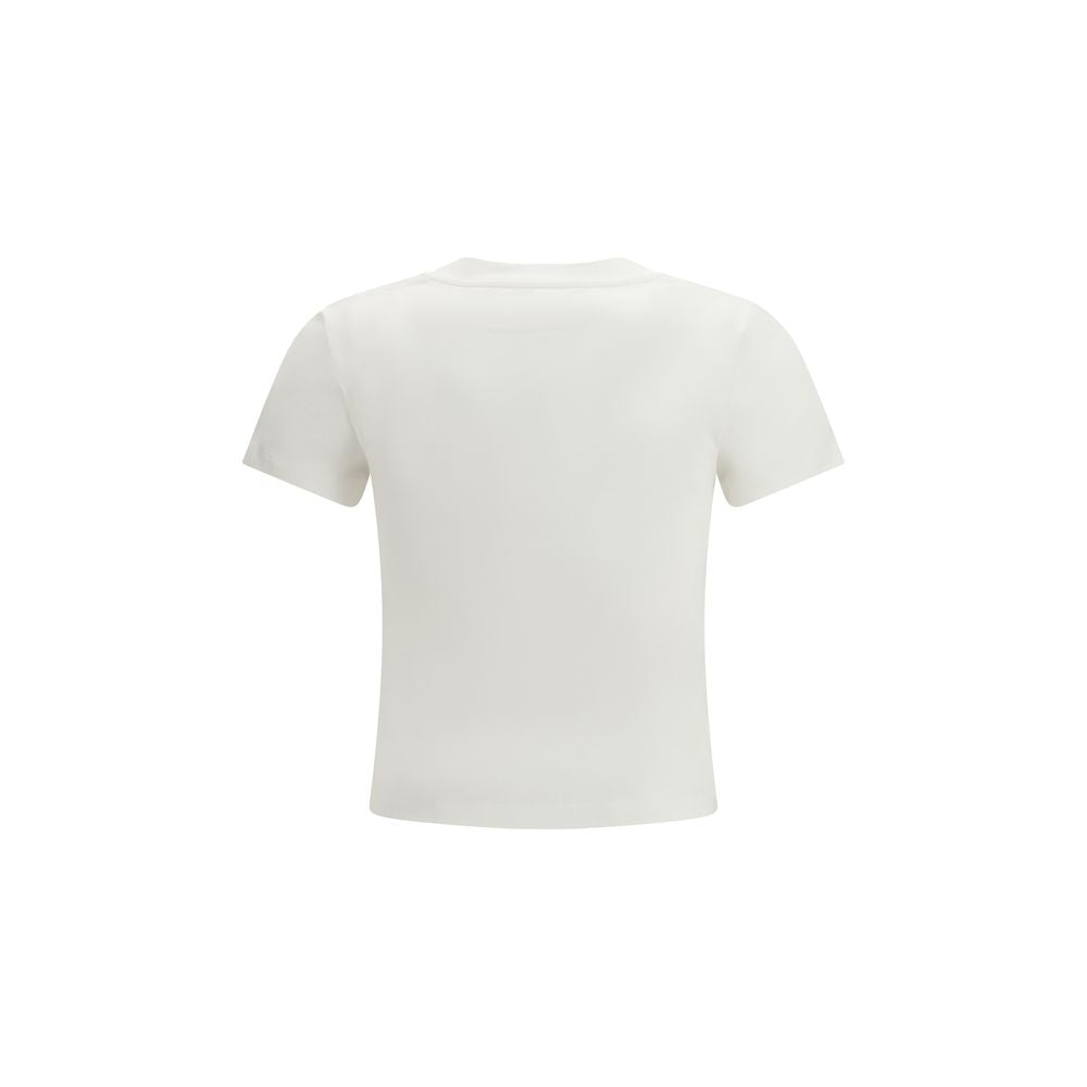 MM6 White Cotton T-Shirt with Graphic Print for Women