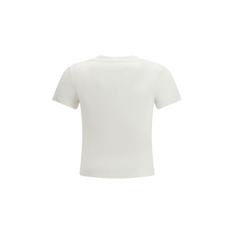 MM6 White Cotton T-Shirt with Graphic Print for Women