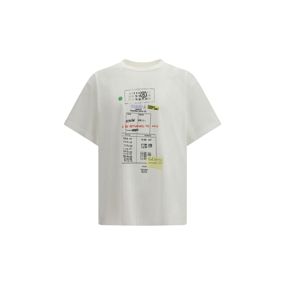 MM6 Wit Katoenen T-shirt