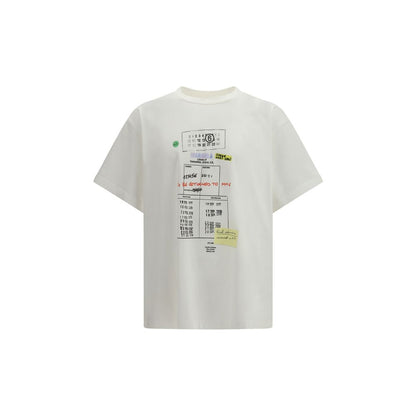 MM6 Wit Katoenen T-shirt