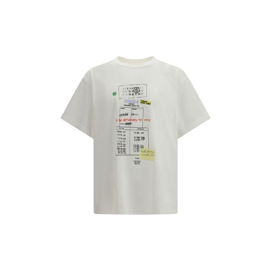 MM6 Wit Katoenen T-shirt